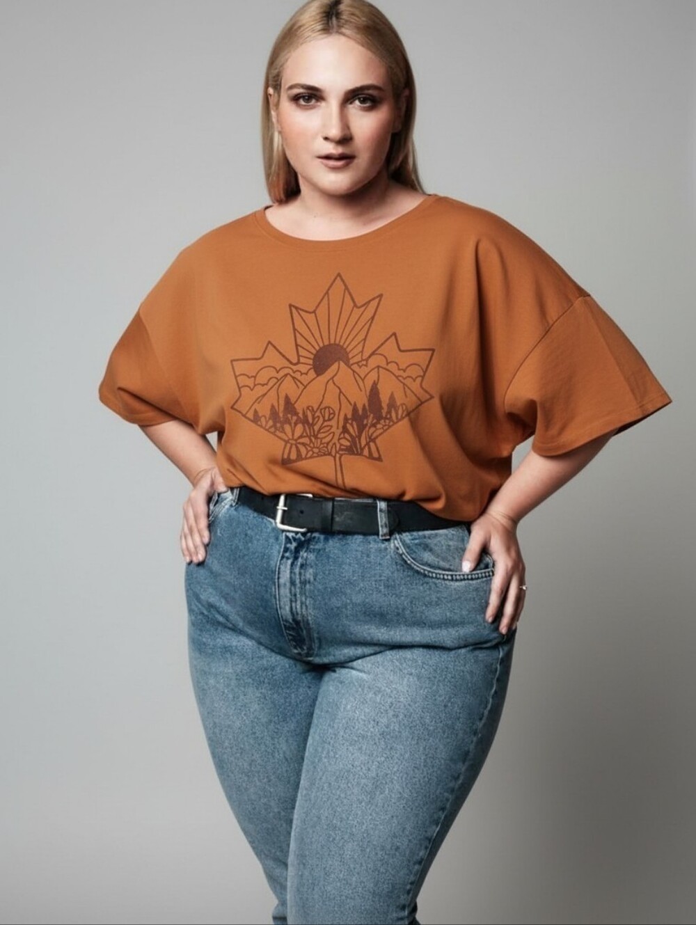 Relaxed Cropped Orange Peach Graphic Tee